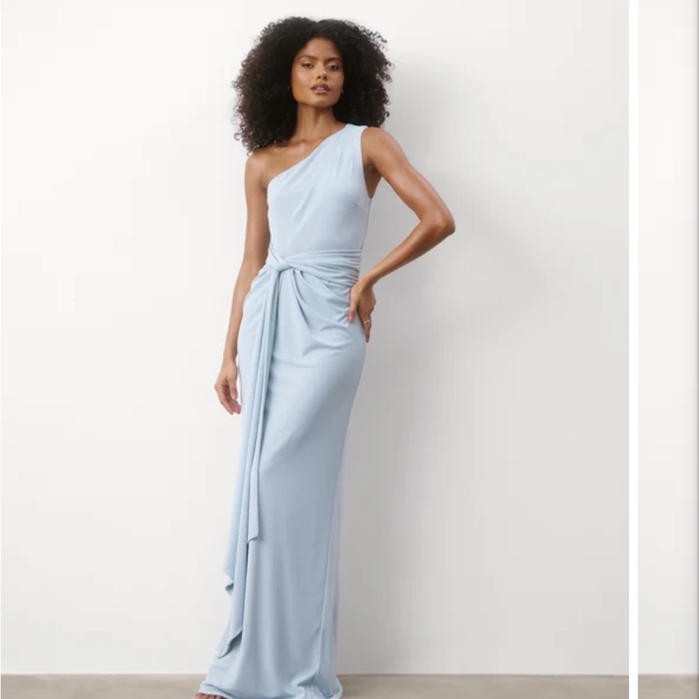 Six Stories Andie light blue maxi bridesmaid dress
